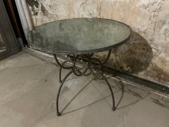 Lilian August Mirror Top Wrought Iron Center Table