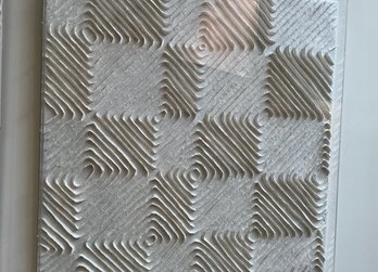 Wall Art With Textured Checkerboard Design In Lucite