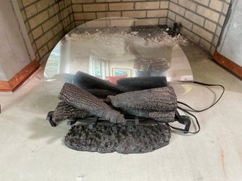 Plastic Electric Fireplace Logs Insert With Plastic Shield