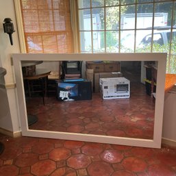 Large White Wood Mirror