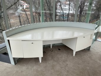 Curved White Desk