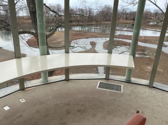 Large Curved Painted Wooden Wall Mounted Desk