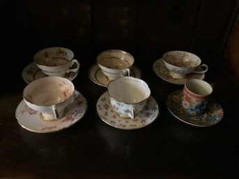 Assorted China Tea Cups & Saucers