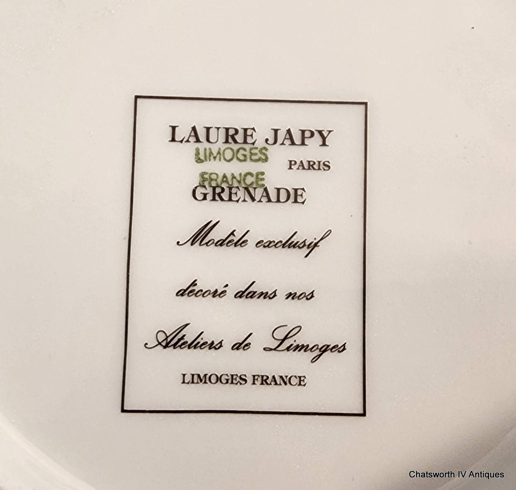 Set Vintage French Limoges Porcelain Laure Japy Grenade 9