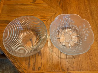 Crystal Bowls, Both 11' X 4.5', Vintage Crystal