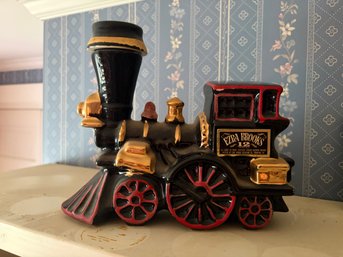Vintage 1969 Ezra Brooks 'Iron Horse' Locomotive Ceramic Whiskey Decanter, Train Bottle
