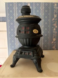 Vintage 1968 Ezra Brooks Potbelly Stove Ceramic Whiskey Decanter