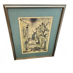 Nocturne In Safed Signed By Artist Zvi Livni