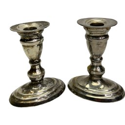 Set Of Silver Plated Candle Stick Holders