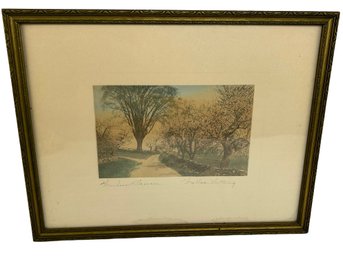 Signed Wallace Nutting 'Blossom' Hand Colored Art