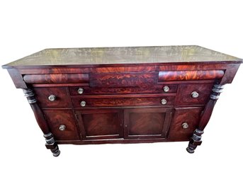 10 Drawer Revival Style Sideboard Buffet With Marbleized Finish