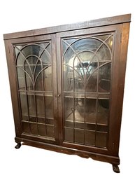 Macey Clawfoot Glass Double Door Bookcase With Original Key