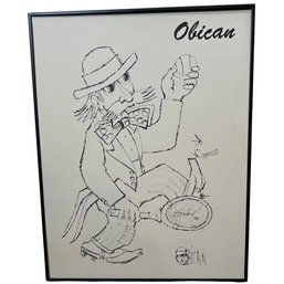 Tennis Player By Jovan Obican 1981 Lithograph