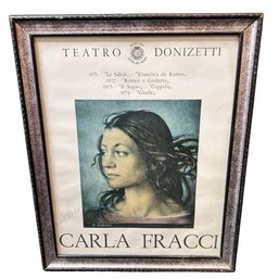 Carla Fracci Teatro Donizetti Signed Poster Print For Ballet (unknown Signature)