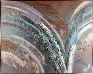 Lee Reynolds Burr (B. 1936) Abstract Canvas Art (2)