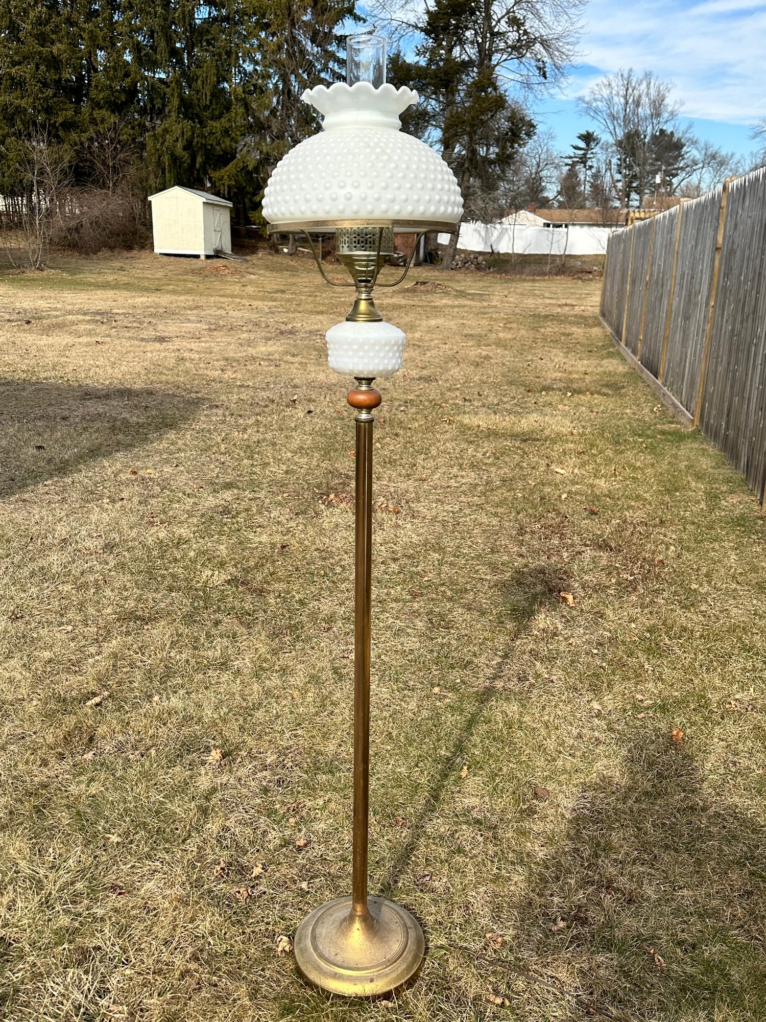 A Milk Glass Hobnail Floor Lamp #40688597 | Auctionninja.com