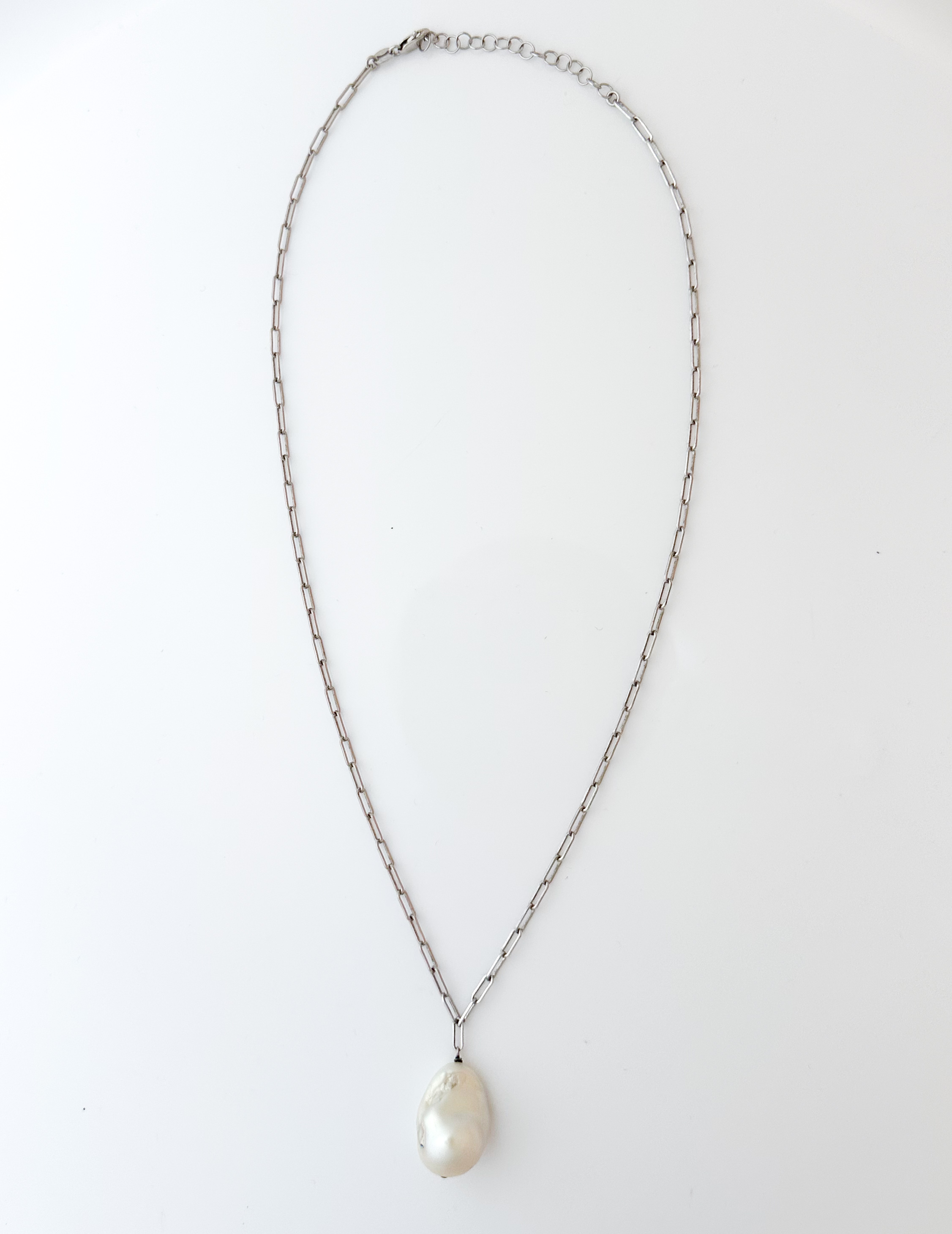 Silver Freshwater Pearl Fringe Necklace 31