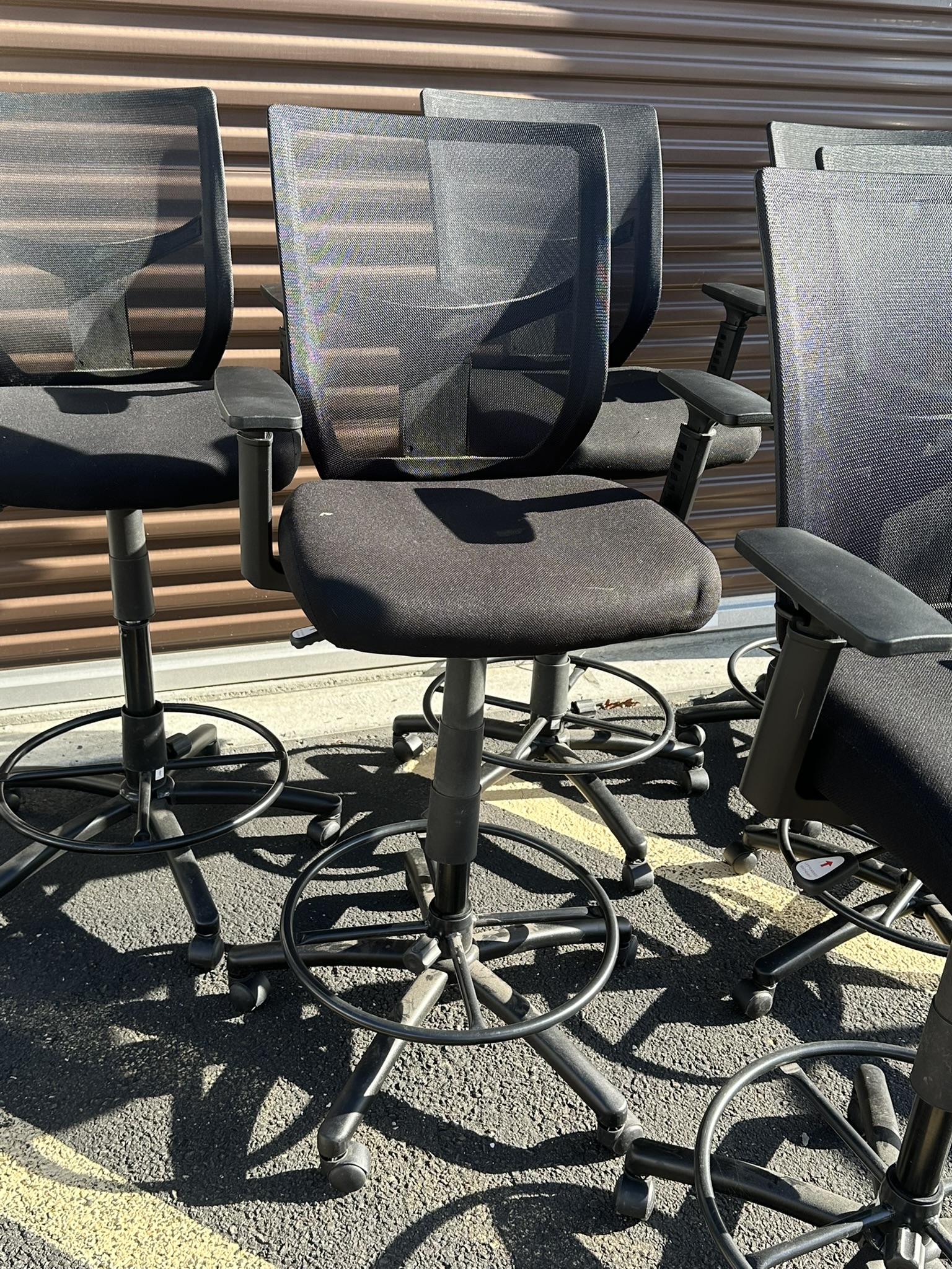 Set Of 6 EuroTech Adjustable Mesh Work Drafting Chairs, Original Retail ...