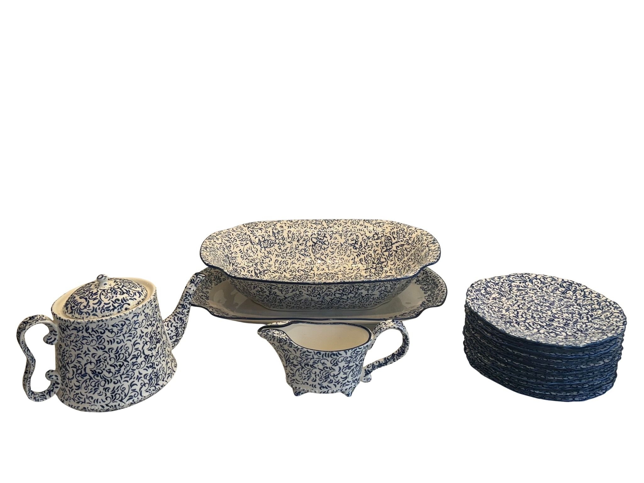 Attingham Collection Blue & White Stoneware Serving Set #2306482 ...