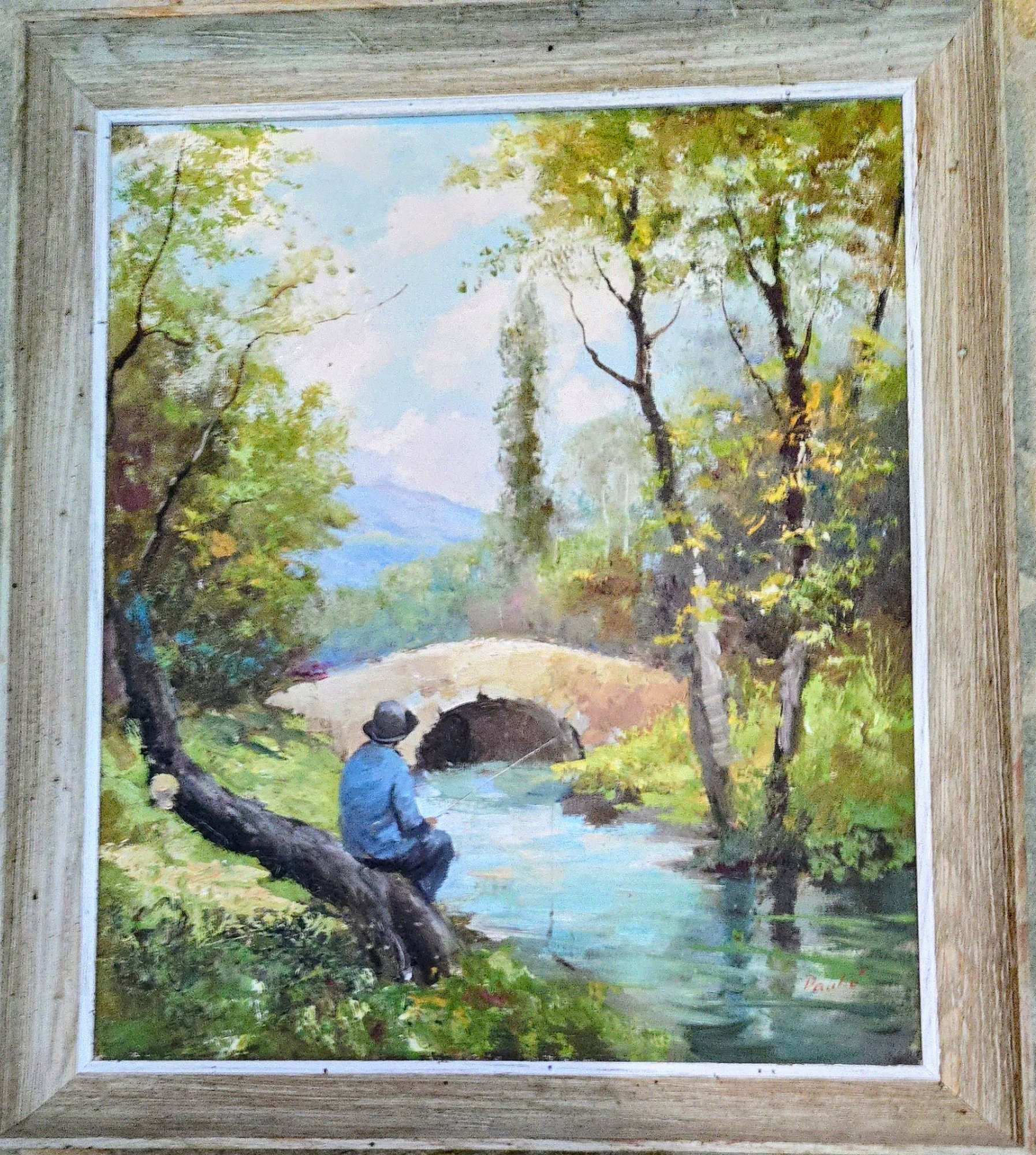 Peaceful MCM Signed Original Oil Painting With Beautiful Depth Of Color ...