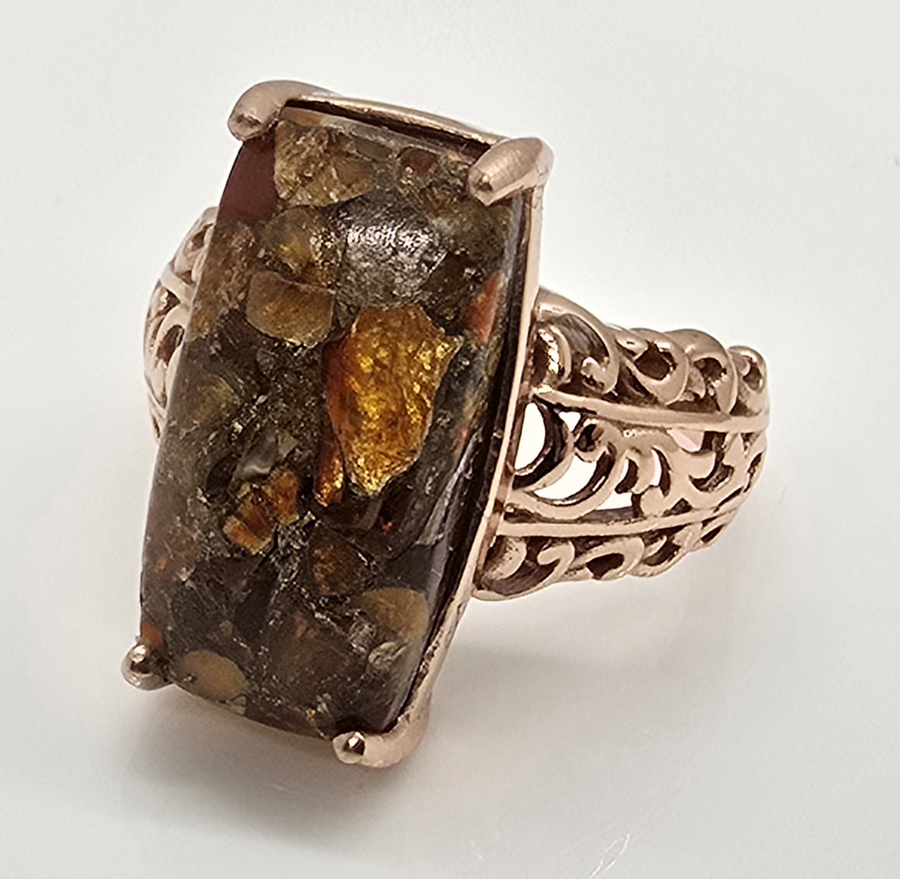 Matrix Fire Opal Ring In 14k Rose Gold Over With Magnet #2045324 ...