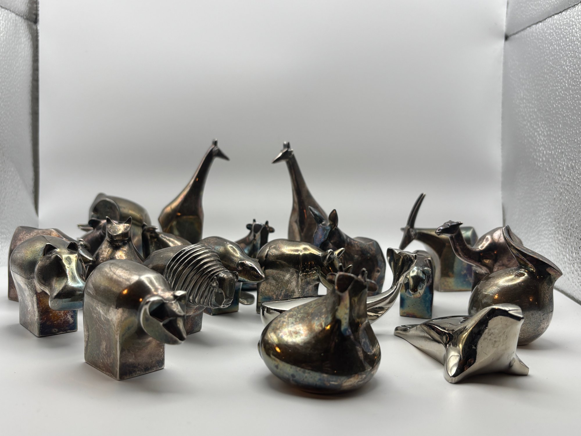 Rare Complete Dansk Silverplate Animal Collection 19 Sculptures By