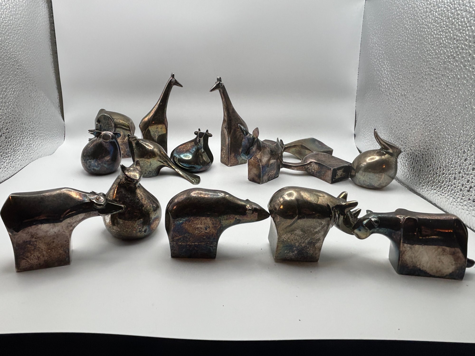 Rare Complete Dansk Silverplate Animal Collection 19 Sculptures By
