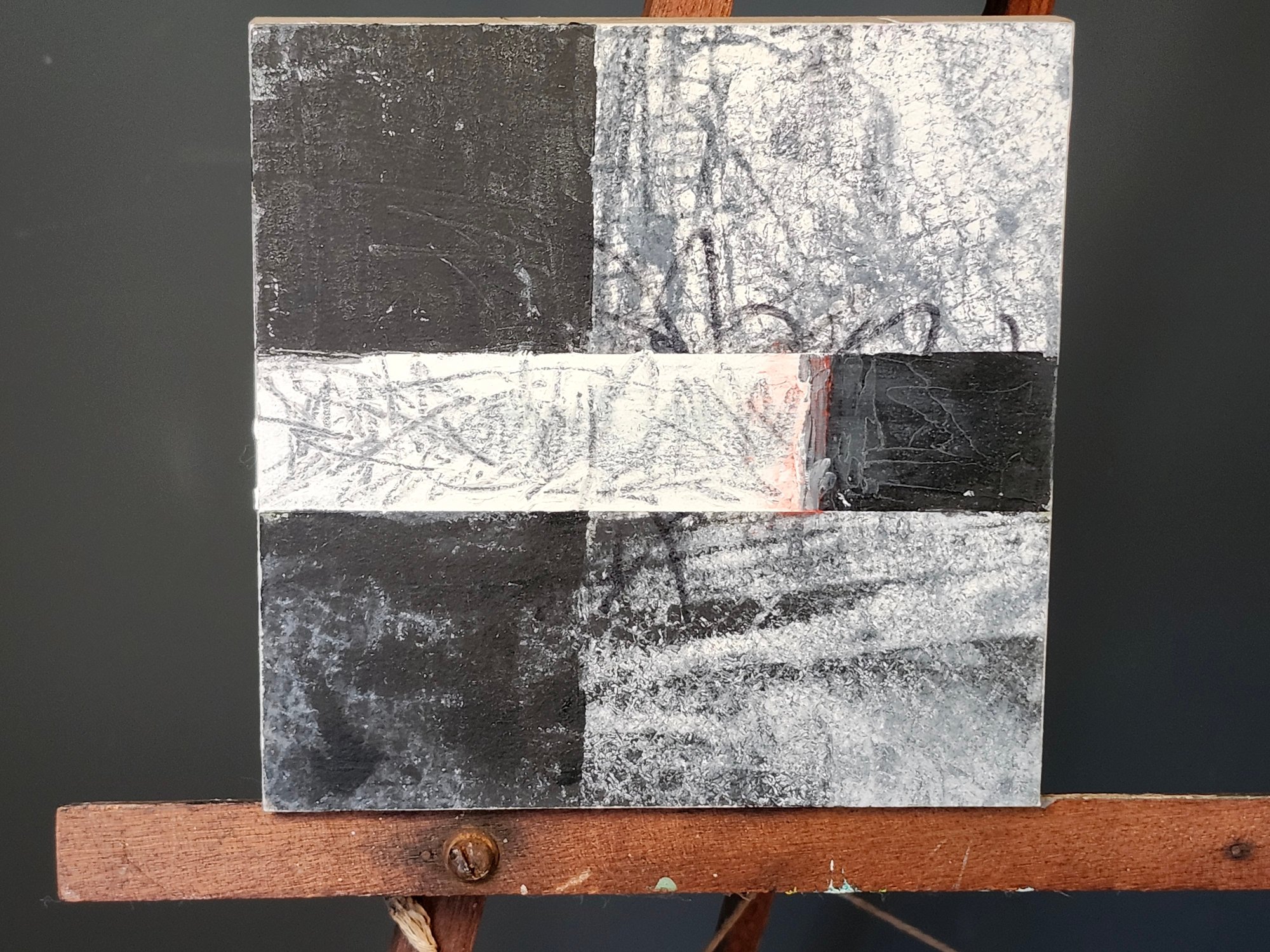 Compact Abstract Small Abstract Painting By Joan Jardine - Monochrome Composition ...