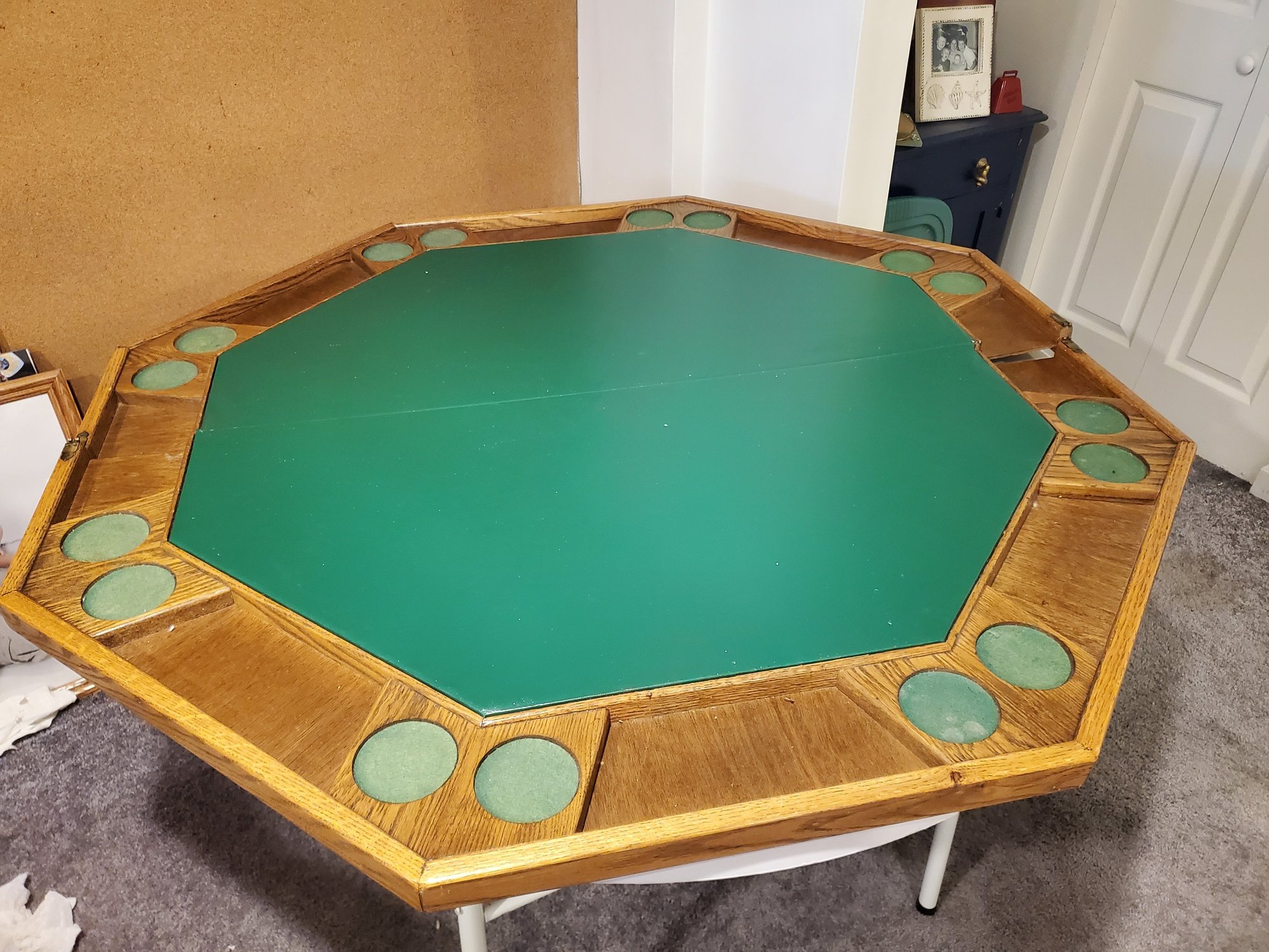 Kestell 8 Player Folding Wood Tabletop Poker Card Table #2299210 ...