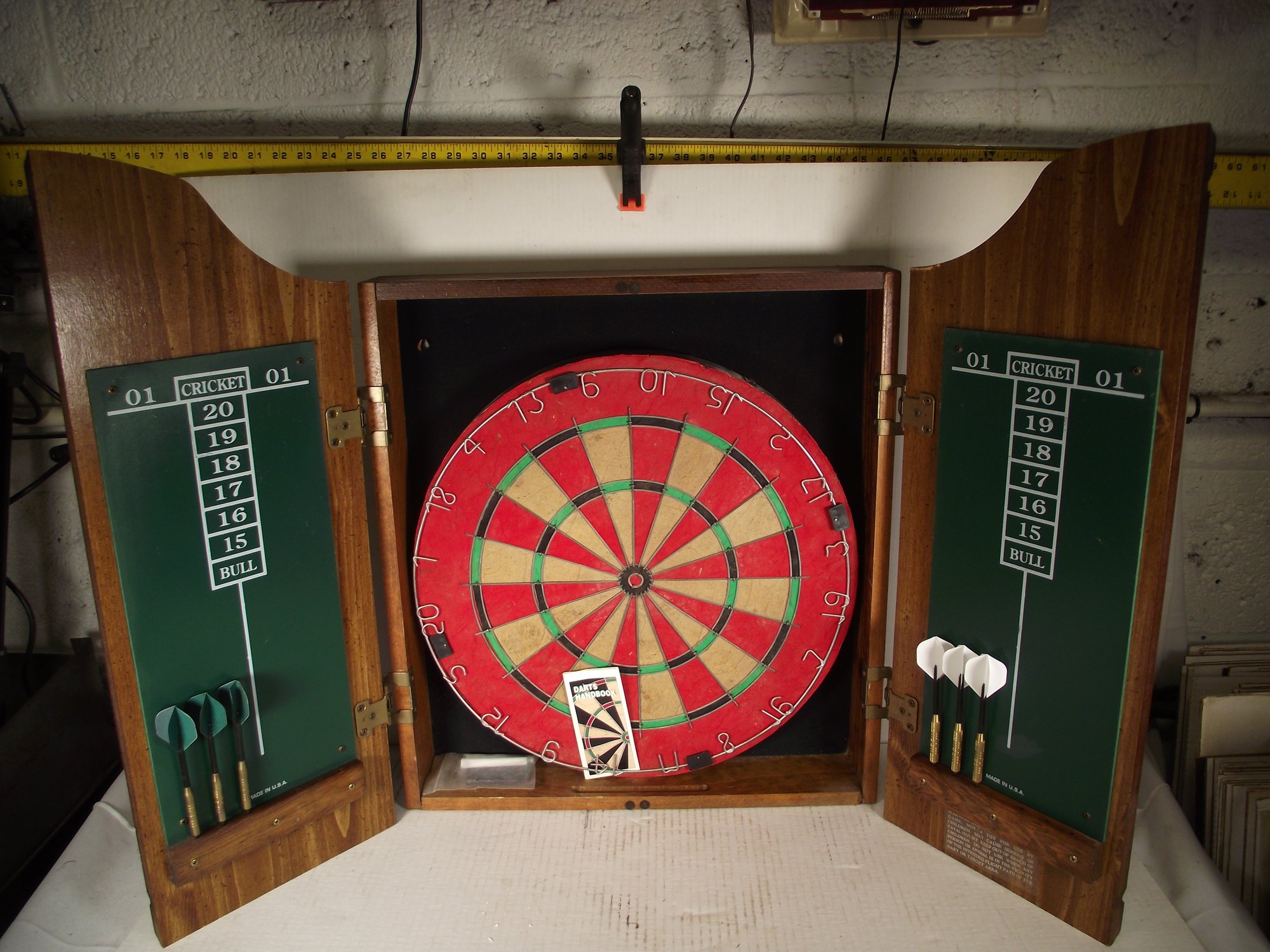 is a dart a cigarette Vintage Marlboro Cigarette Country Store Dartboard Cabinet #2116014