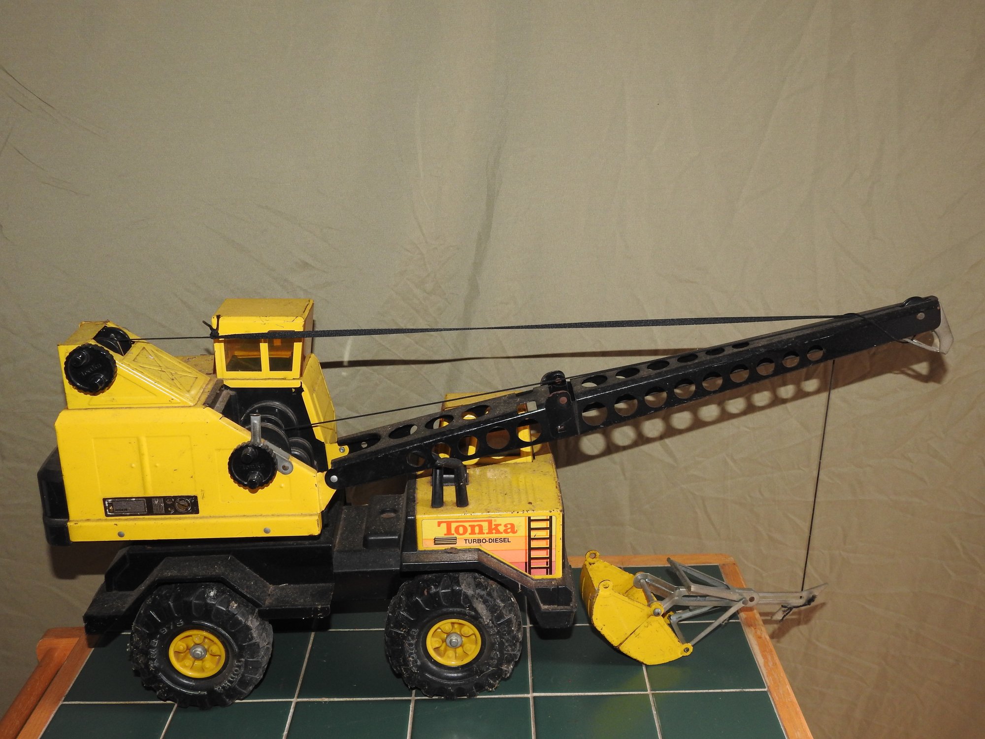 Large Old Steel Turbo Diesel Tonka Truck Crane #1634852