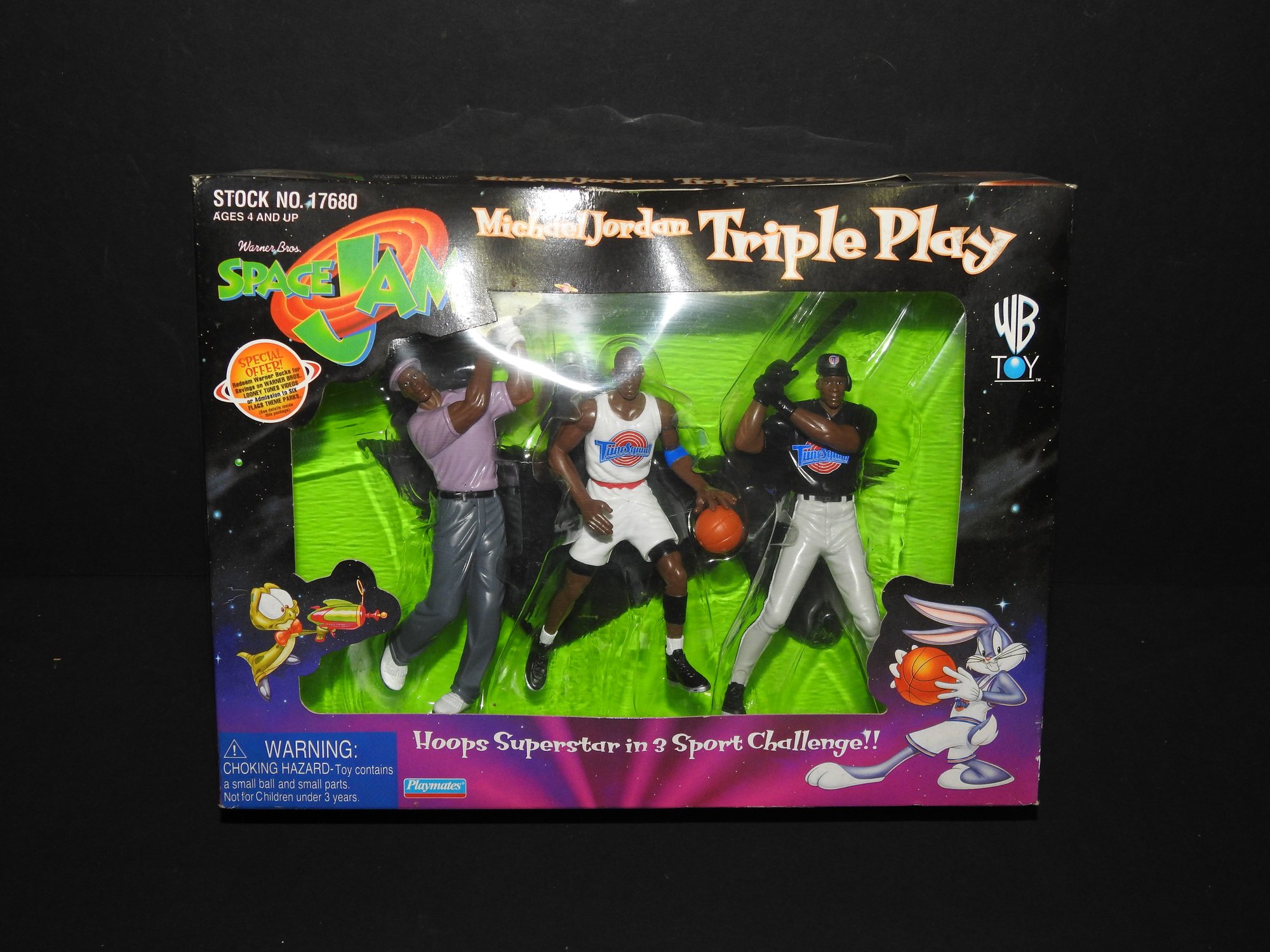 Rare Michael Jordan Space Jam Triple Play Action Figures Box Set 