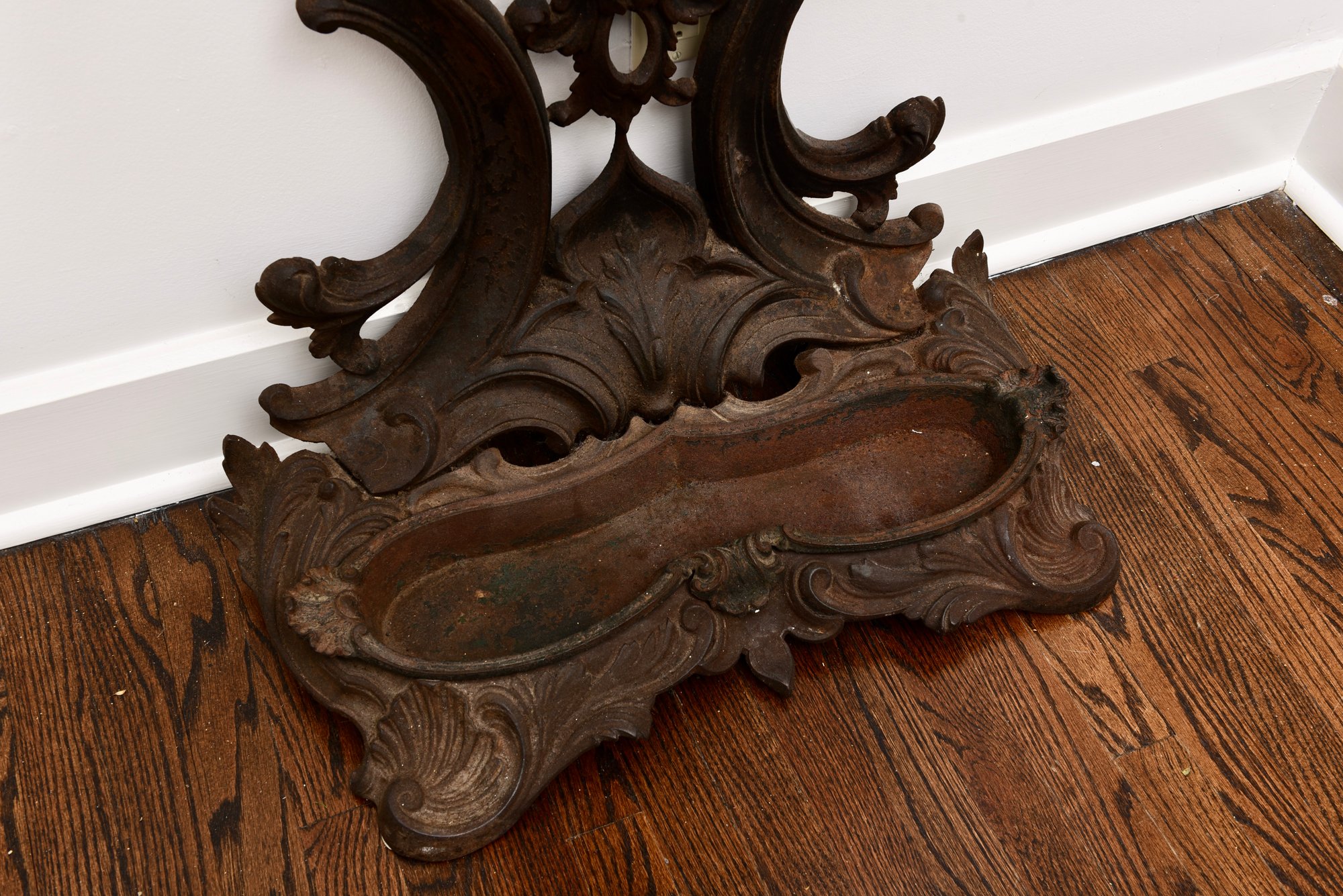 Victorian French Rococo Style Cast Iron Hall Tree With Umbrella Stand ...