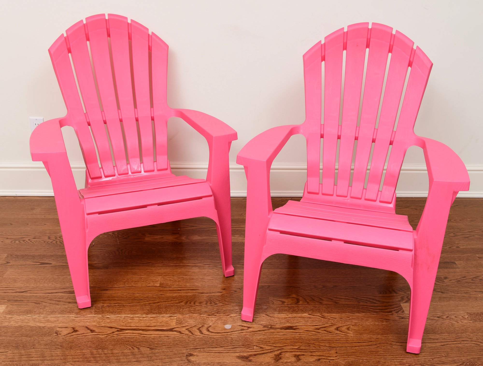 hot pink plastic adirondack chair