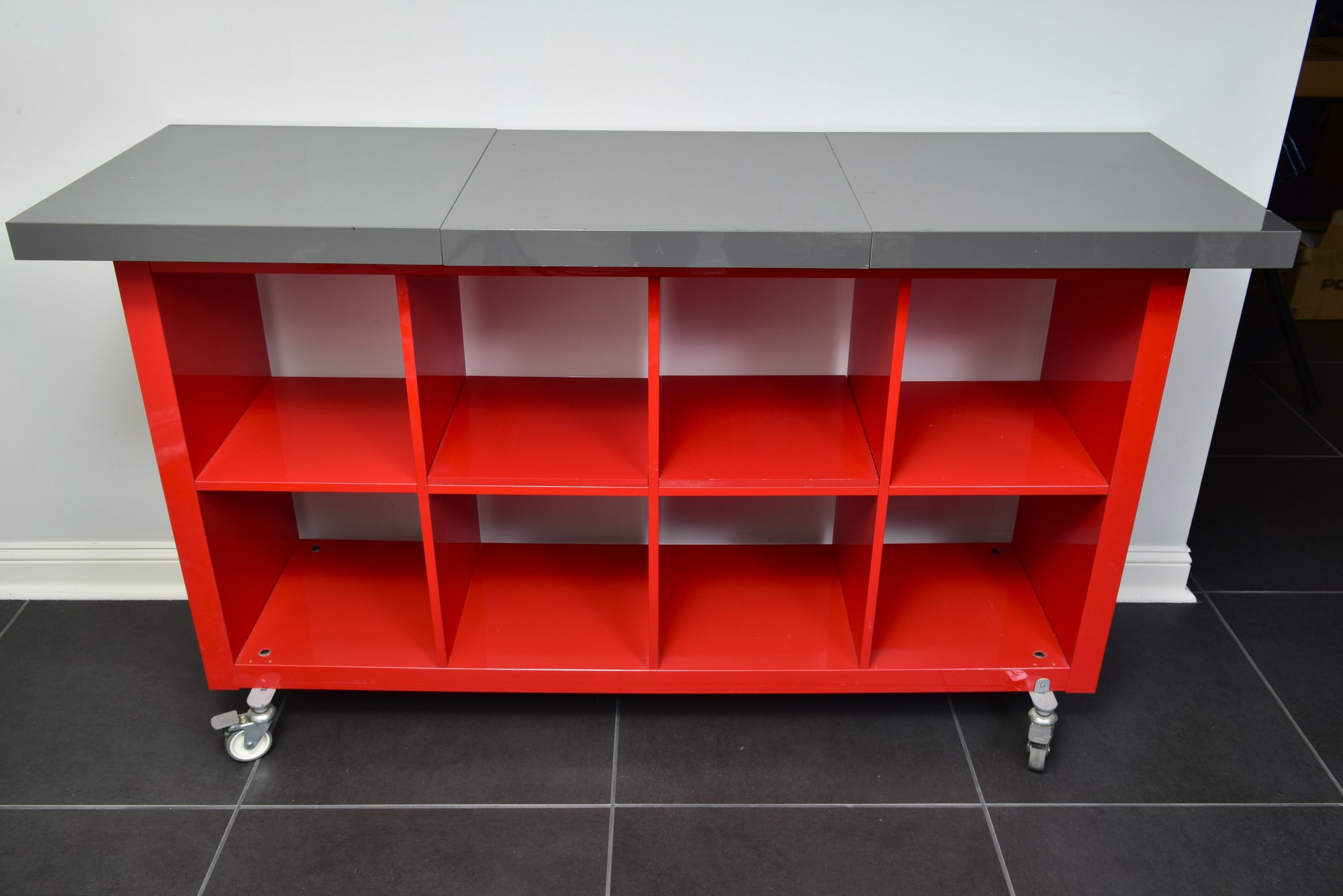 Ikea Kallax Red Shelf Unit On Casters #40838440 | Auctionninja.com