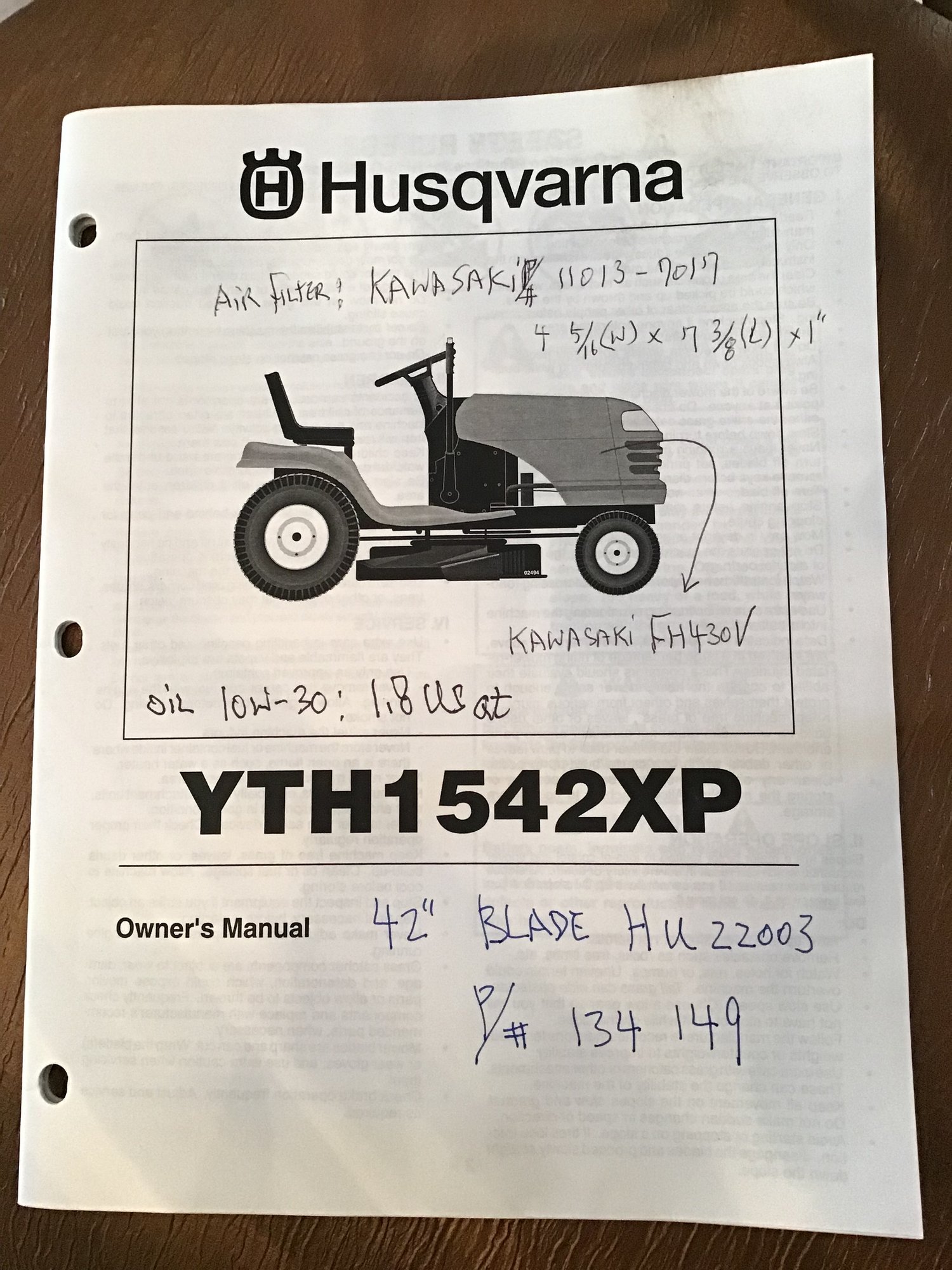 16hp Craftsman T1000 Manual Husqvarna Riding Lawn Tractor With