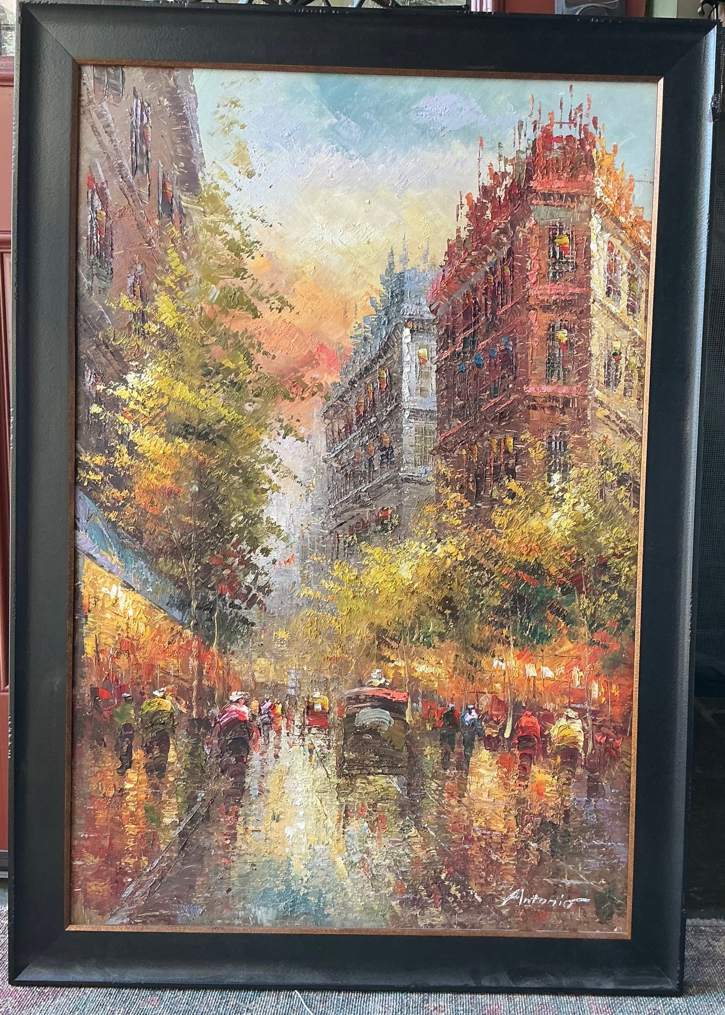 Oil Painting Of Paris Streets #2278476 | Auctionninja.com
