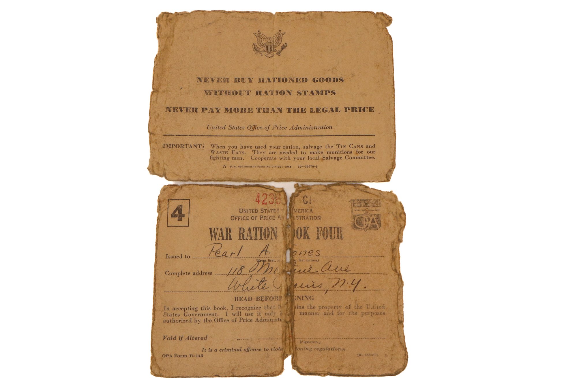 War Ration Cards WWII War Ration Book No. 4 #1933560 | Auctionninja.com