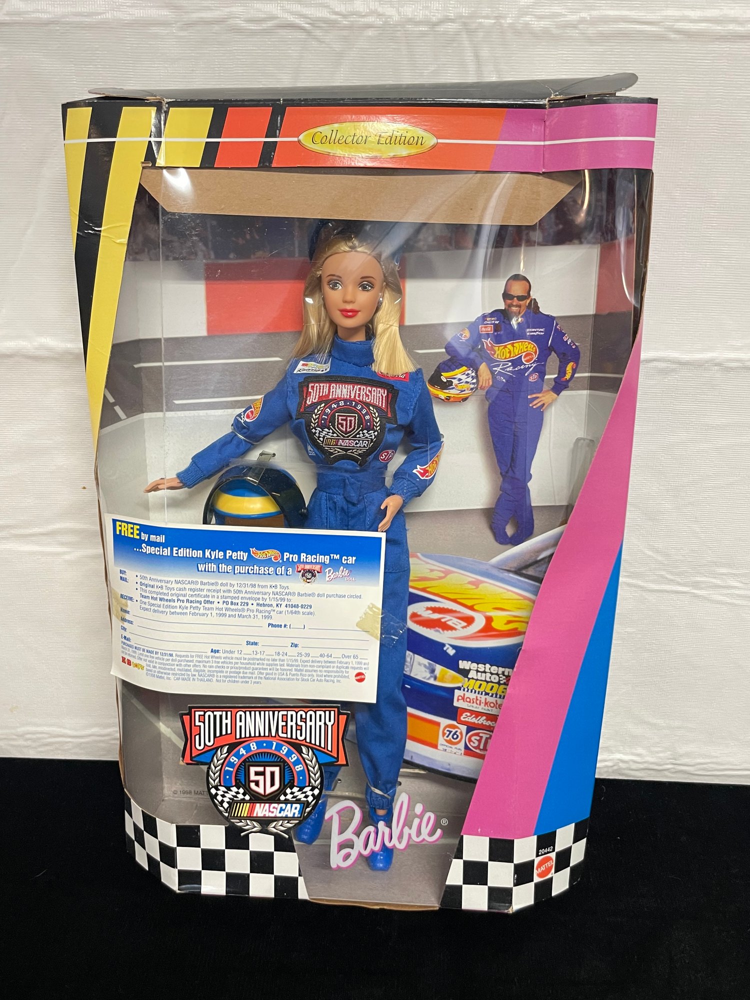 1998 50th Anniversary NASCAR Barbie Doll -Race Car Driver #1827376