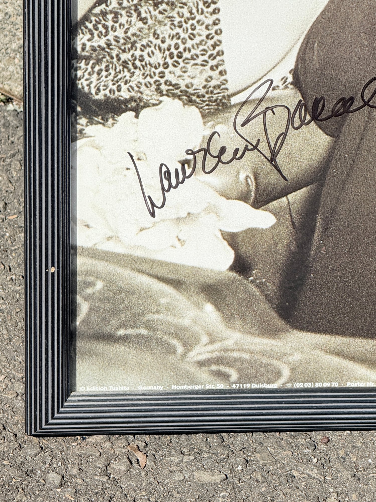 Lauren Bacall Signed B&W Poster With Humphrey Bogart & Marilyn Monroe ...