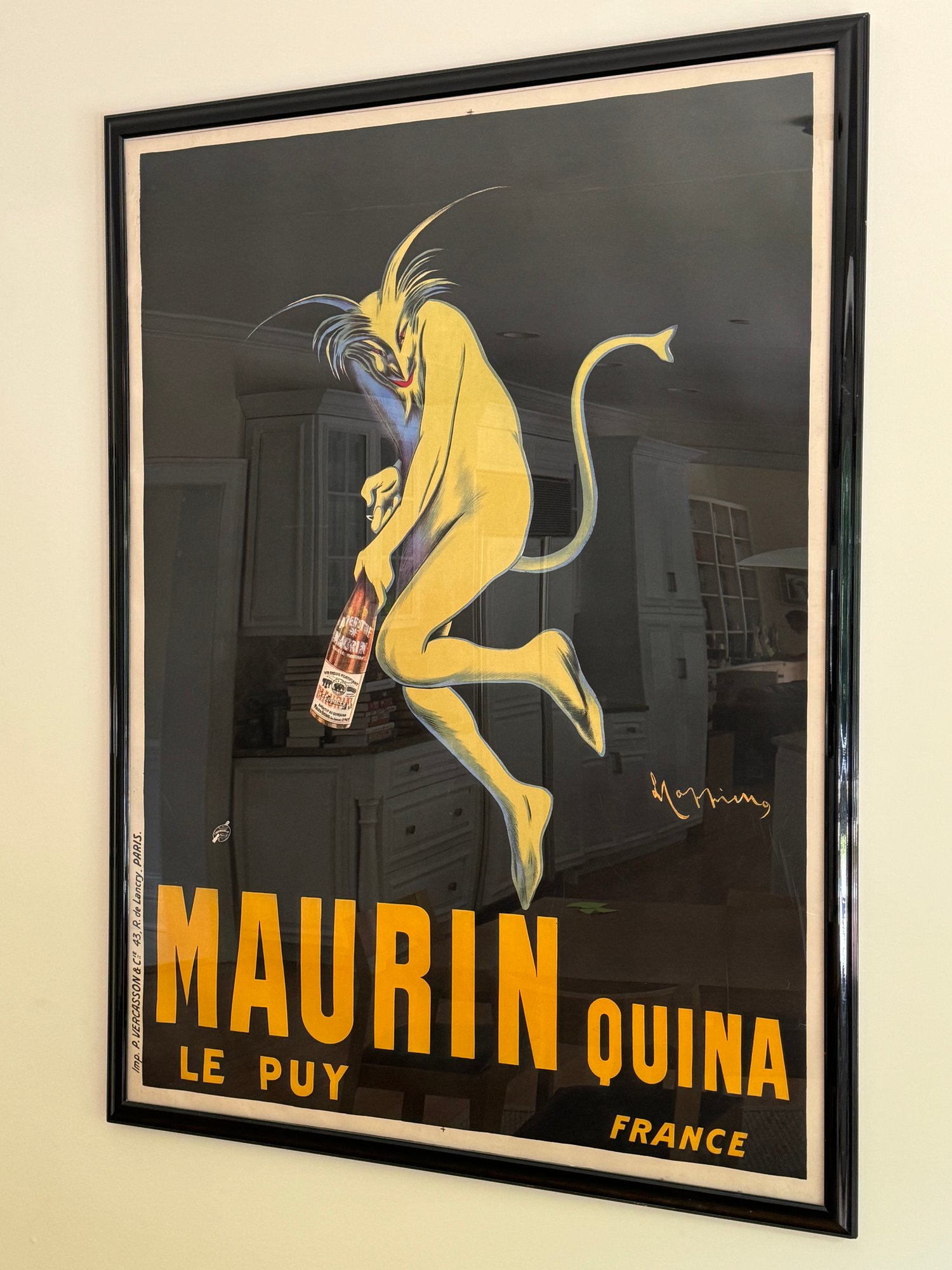 Original French Framed Cappiello Poster C 1906 / Maurin Quina