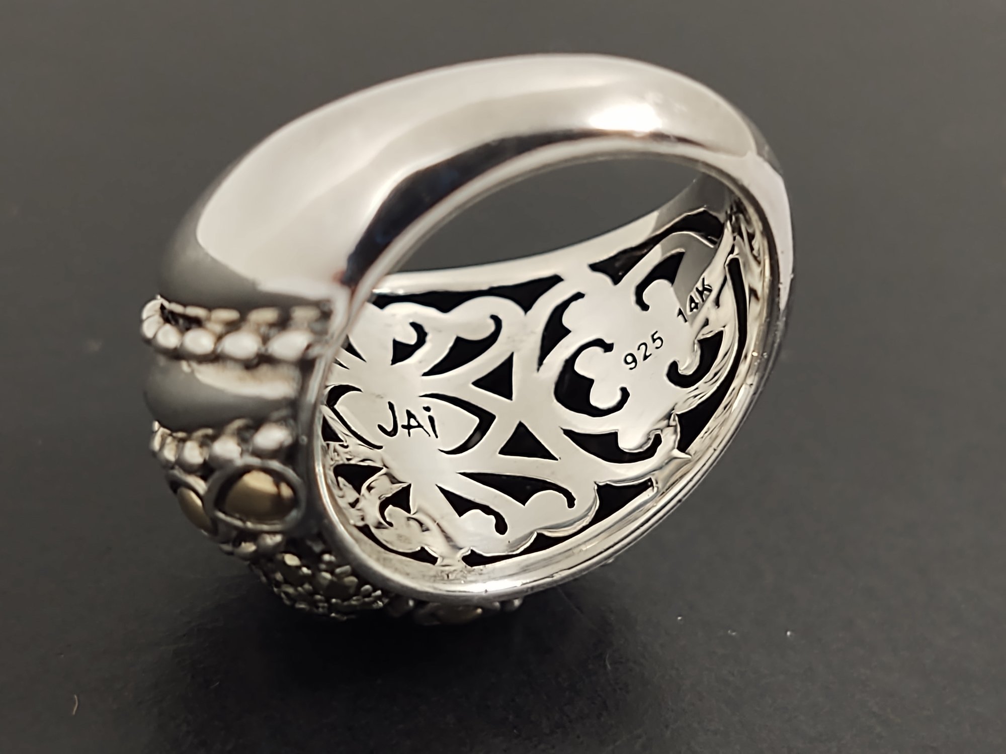 Designer JAI JOHN HARDY Sterling Silver 14k Gold Hematite