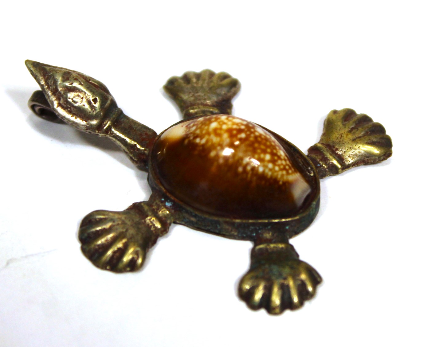 Vintage Low Grade Silver Shell Turtle Pendant Ethnographic #1948047 ...
