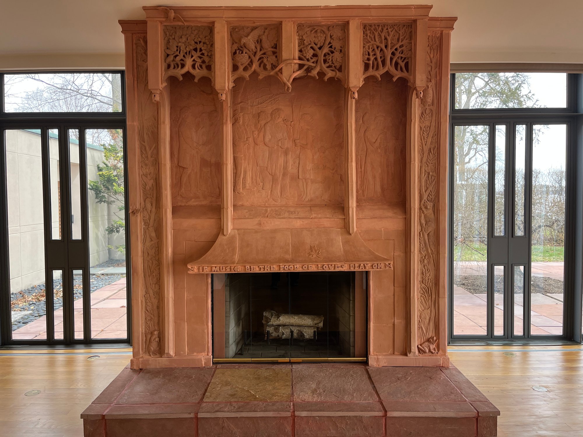 An Amazing Unique Terracotta Fireplace By Canadian Artist William