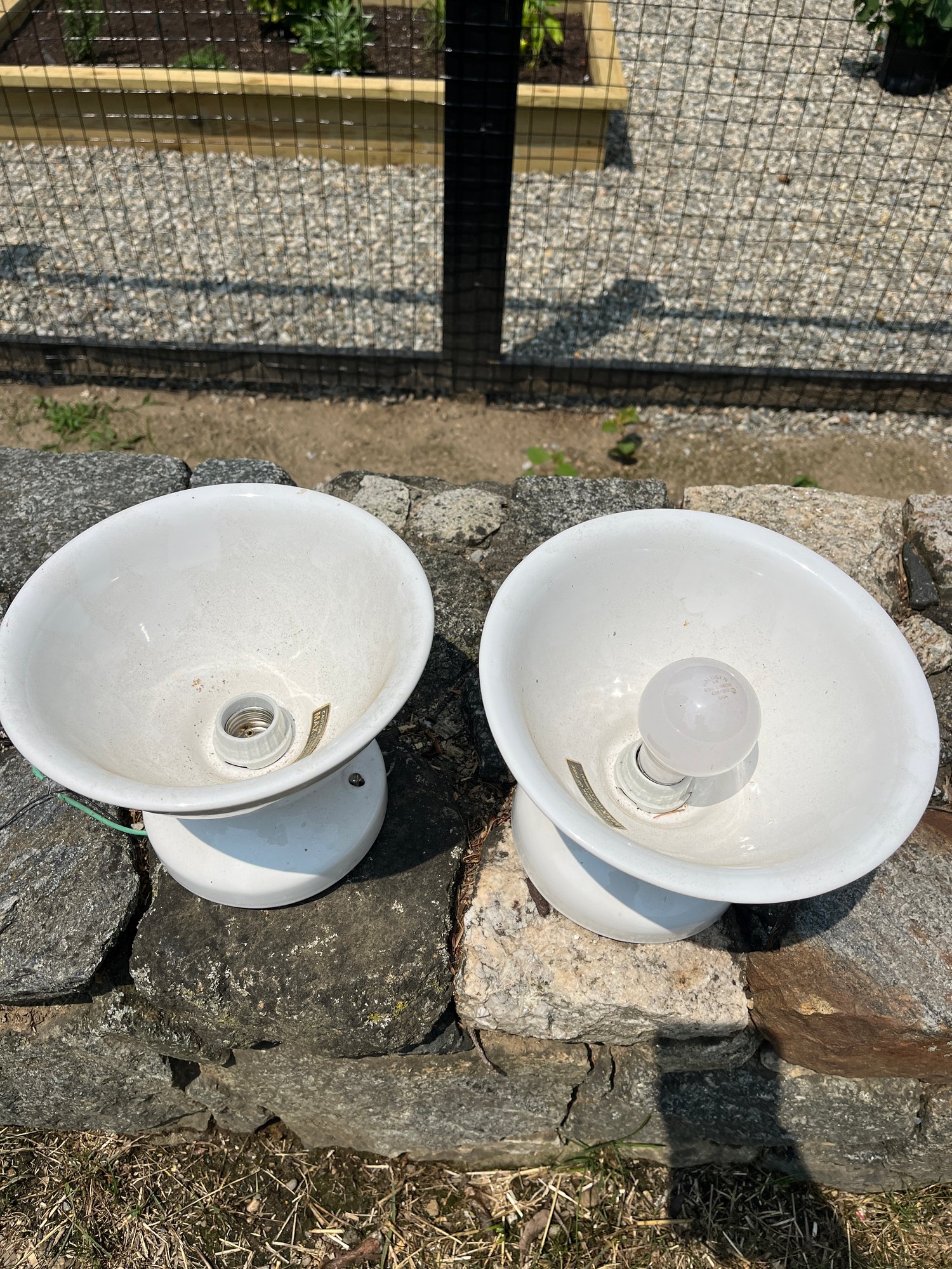 A Pair Of Alabax Large Surface Mount Schoolhouse Electric And
