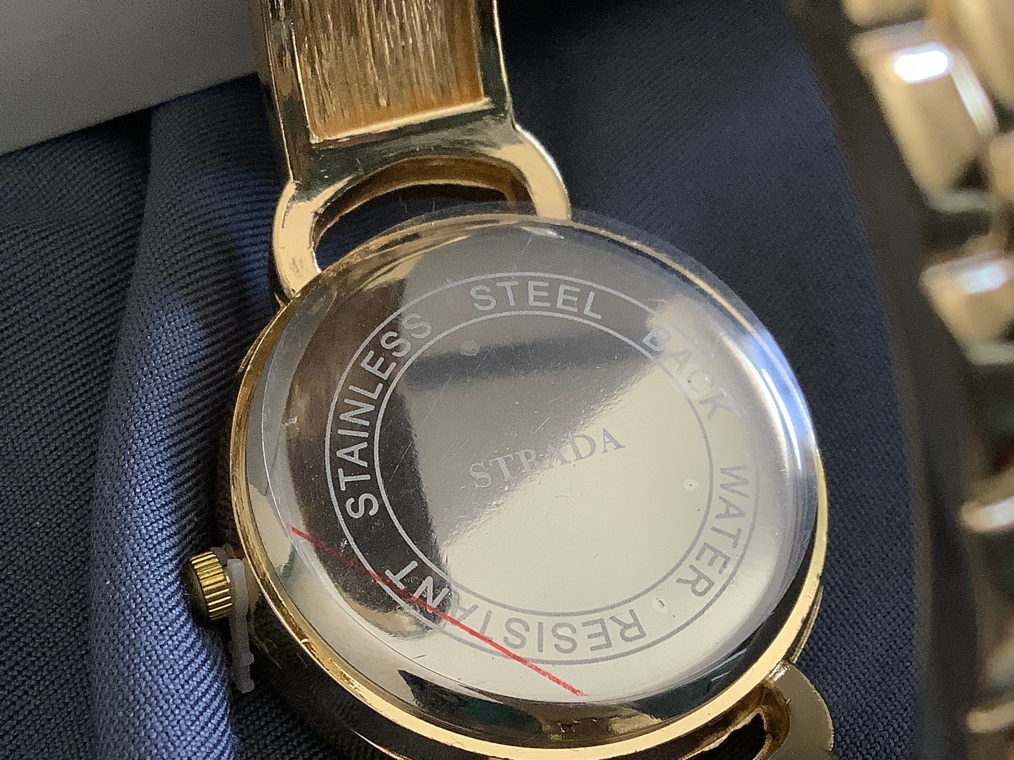 Strada Gold Toned Textured Watch #160 #2256669 | Auctionninja.com
