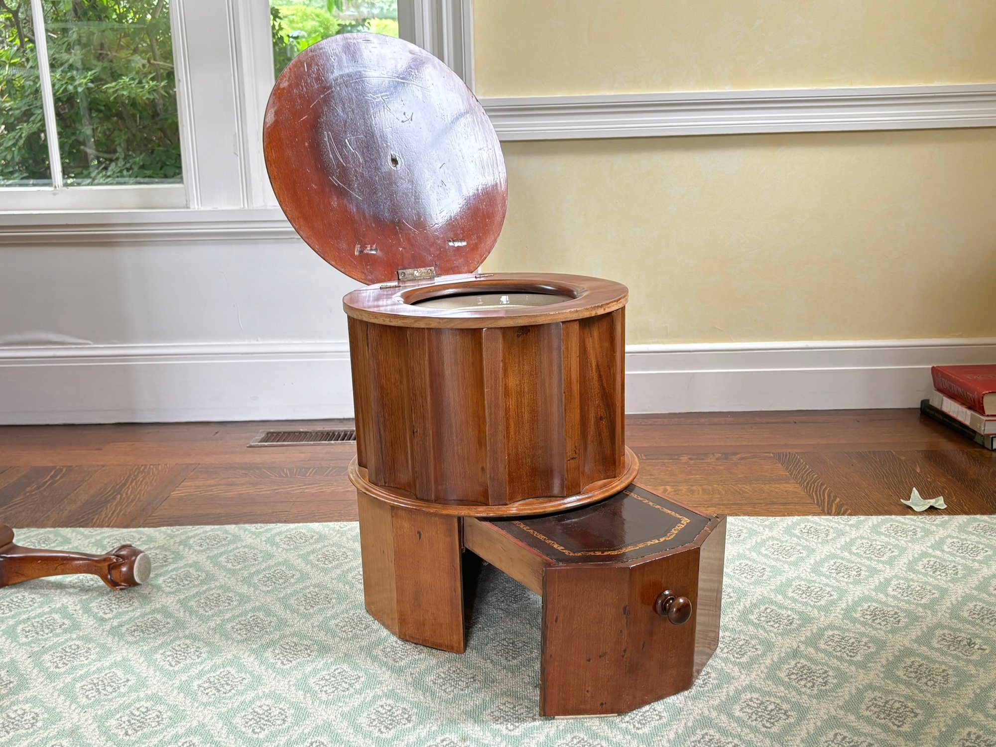An Antique English Commode Cabinet Side Table With Hidden Commode ...
