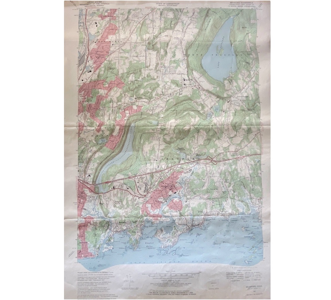 1967 Topographic Map Of Branford CT 1980403