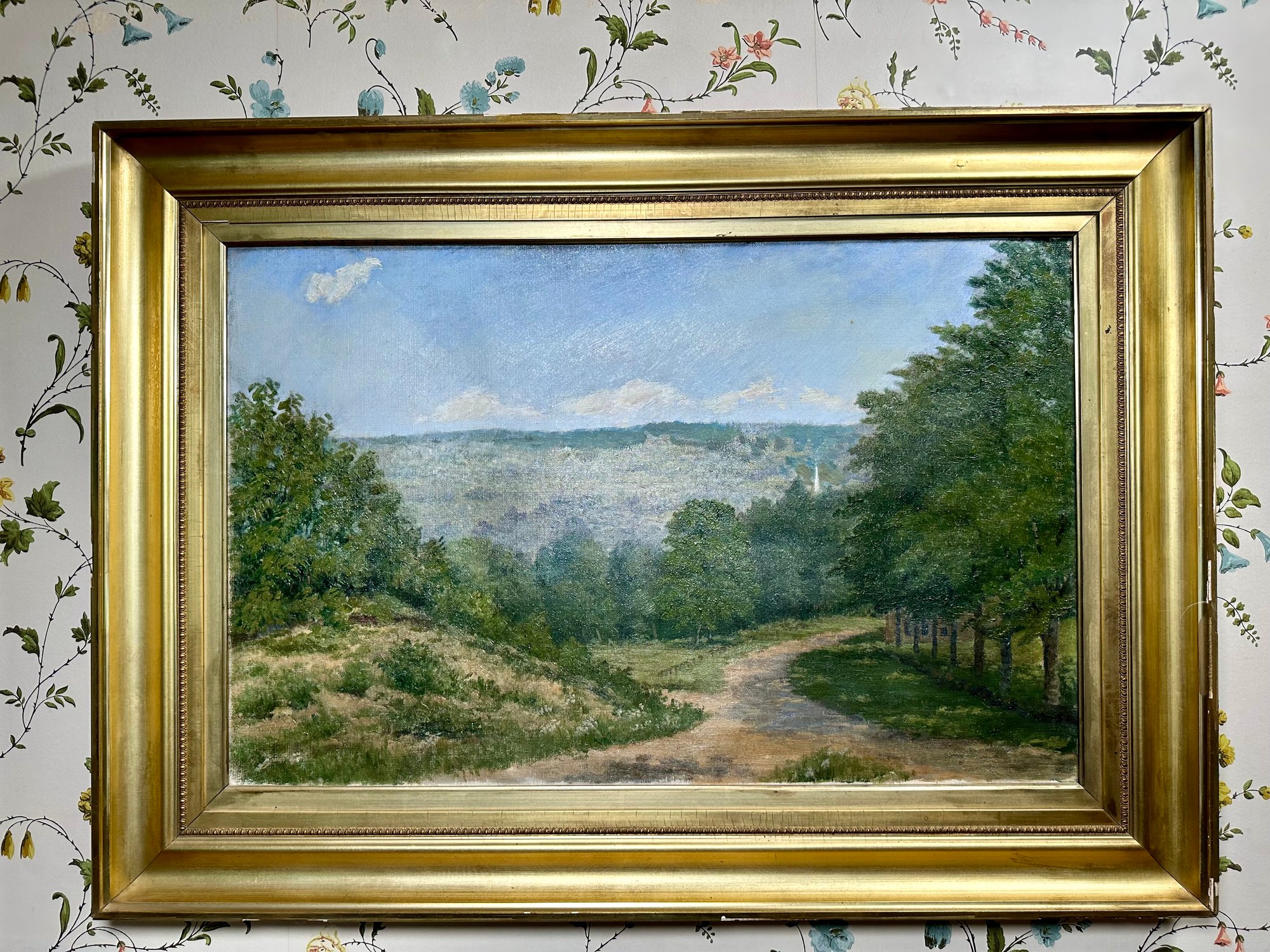 Antique Landscape Scene Original Oil On Board Painting #40804206 ...