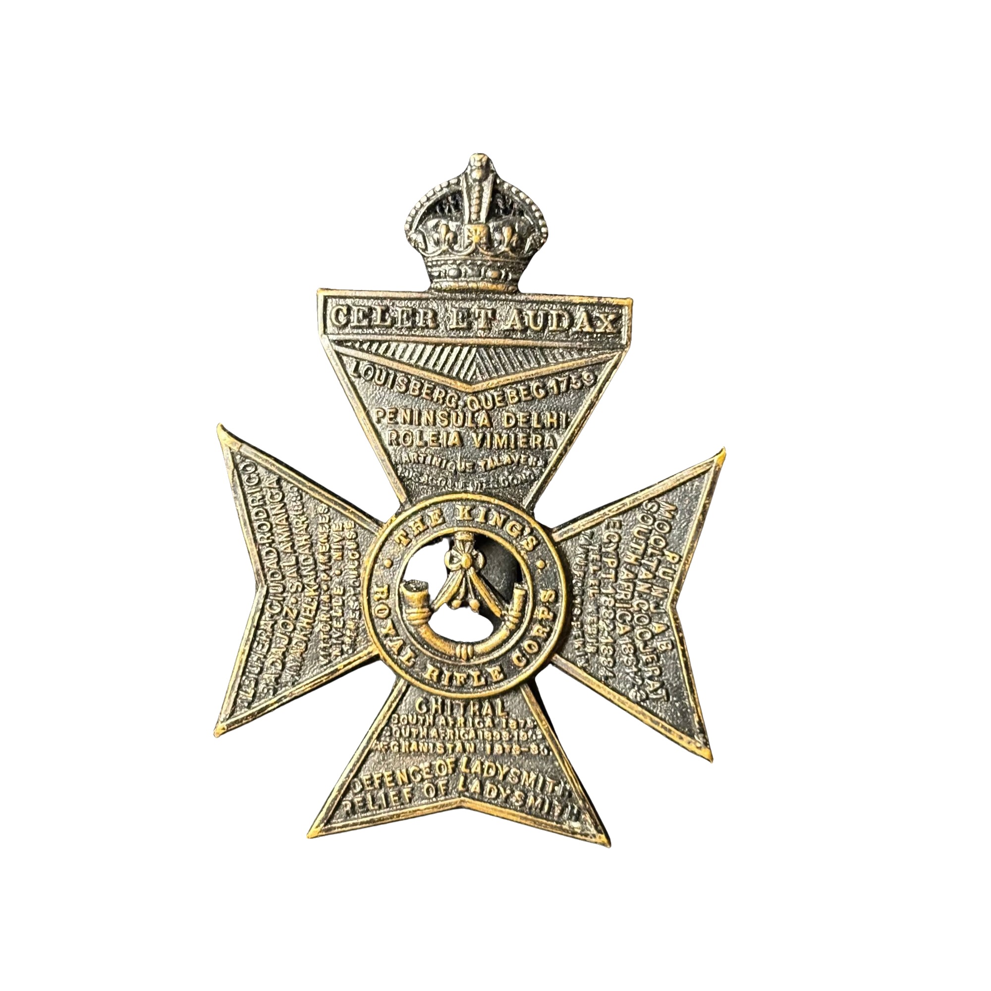 Kings Rifol Kings Royal Rifle Corps Cap Badge #2003974 | Auctionninja.com